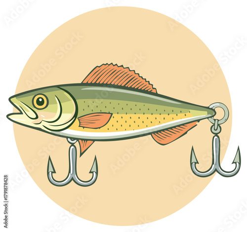 Animated Fish Fishing Lure with Double Treble Hooks