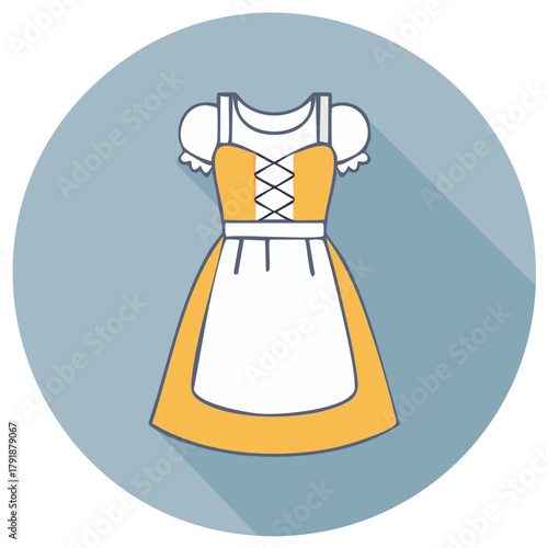 Oktoberfest Dirndl Dress Traditional Bavarian Clothing Celebration Icon