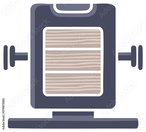 Traditional weaving loom machine flat illustration textile craft equipment design