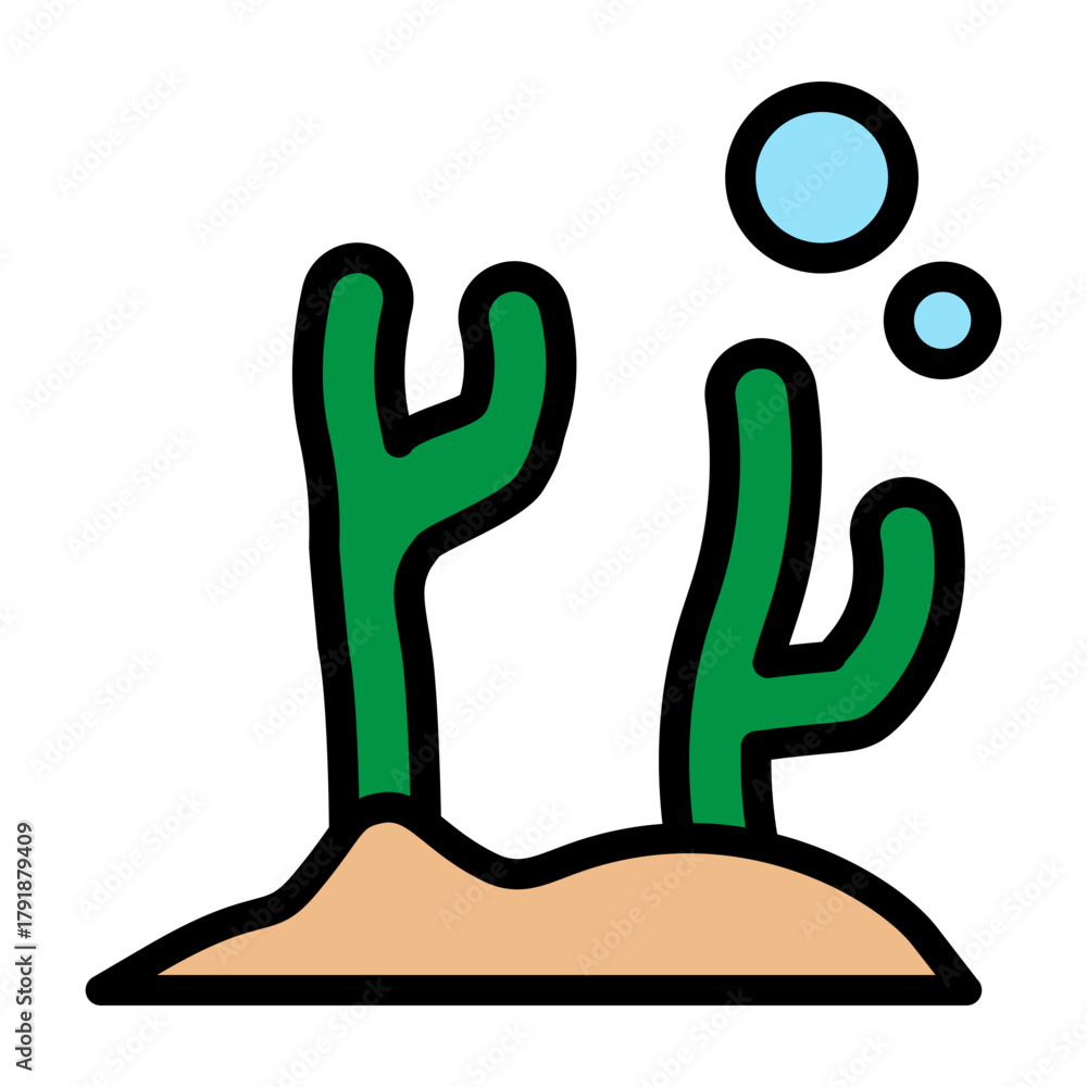 Obraz premium Coral Reef Vector Filled Icon Design