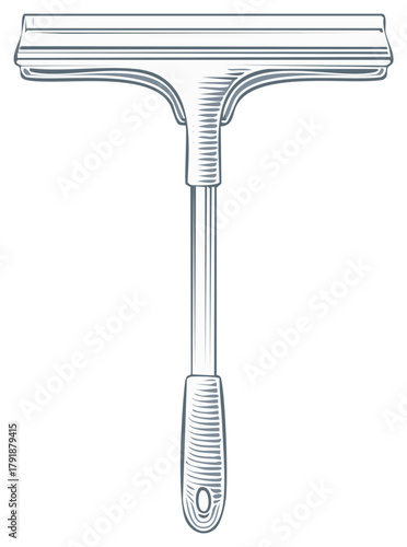 Illustration of a classic squeegee tool for cleaning windows and surfaces
