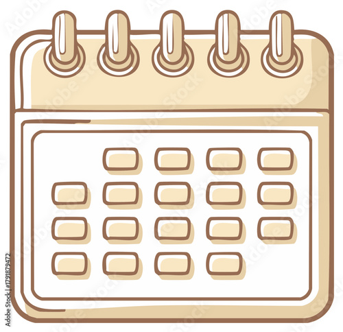 Hand Drawn Style Desk Calendar Icon for Planning and Scheduling Events