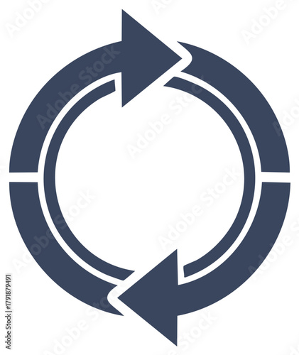 Circular Arrows Showing Recycling or Iteration Two Arrows Pointing In Circle