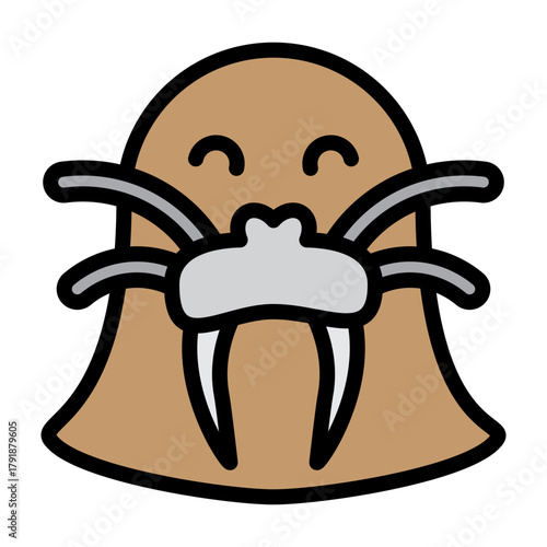 Walrus Vector Filled Icon Design