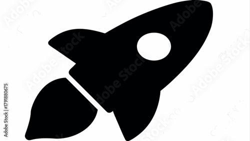 Stylish rocketship icon taking off symbolizes startup success and innovation, perfect for businesses