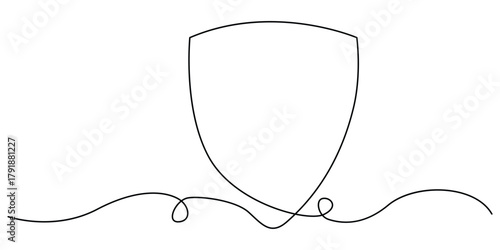 shield for security or protection concept  of continuous one line drawing vector design.