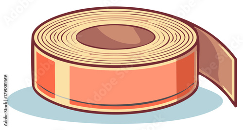 Illustration of a roll of colorful tape