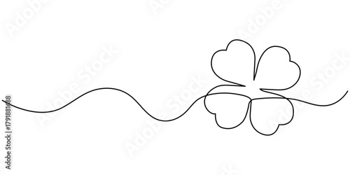 clover of Continuous one line drawing illustration.