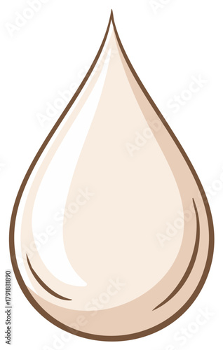 Creamy Liquid Droplet with a Smooth Surface and a Tapered Tip