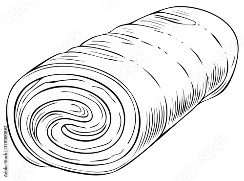 Isolated Dough Roll Outline Sketch Design Baking Preparation Ingredient Culinary