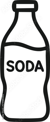 Minimal line icon of a soda bottle