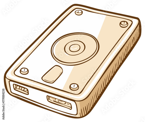 Portable Digital Music Player with Touch Circle, Buttons, and USB Ports for On-the-Go Entertainment