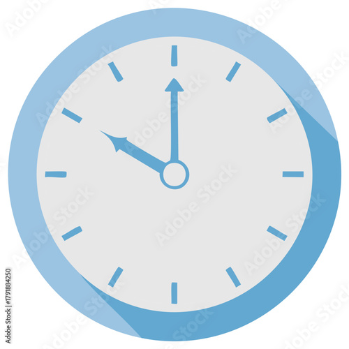 Illustration of a Blue Analog Wall Clock Displaying Ten O'Clock for Time Management Visuals