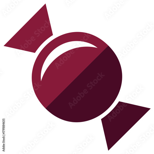 Simple vector icon of a wrapped candy. Sweet bonbon illustration for confectionery or dessert themes.