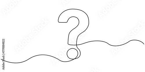 Question mark continuous one line vector isolated vector illustration.