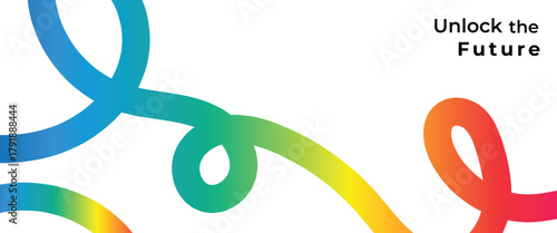 Unlock the future of your brand with this vibrant, modern gradient ribbon design that inspires innovation and forward-thinking strategies for business success
