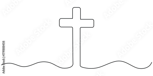 Medical cross  vector in continuous one line minimalist drawing for healthcare symbol vector illustration.