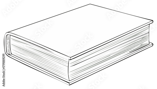 Closed Hardcover Book Illustration for Novel Study or Educational Purposes