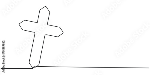 Medical cross  vector in continuous one line minimalist drawing for healthcare symbol vector illustration.