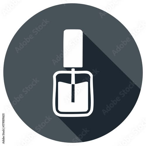 Nail Polish Bottle Icon Gray Scale Minimalist Design Simple Style Cosmetics Beauty Fashion Nailcare Glamour