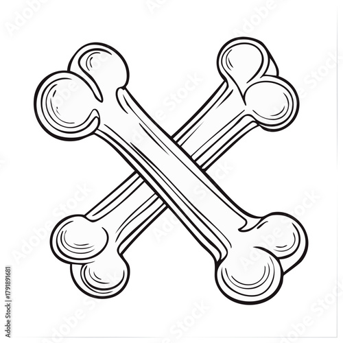 Two stylized crossed bones illustration for pirate or danger concept
