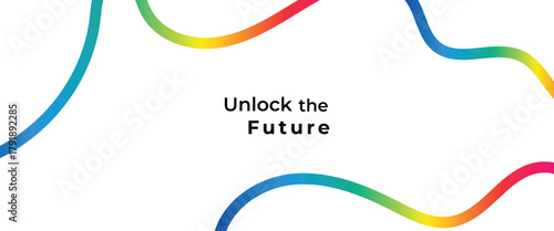 Unlock the Future: Dynamic gradient design with flowing lines, representing innovation, progress, and modern technological advancement, perfect for branding.