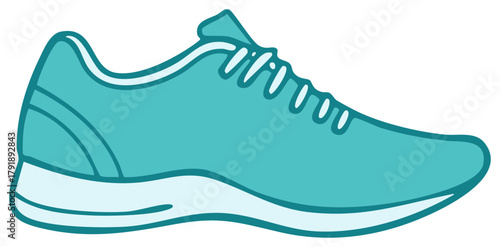 Teal Sneaker Illustration Running Shoe Footwear Training Shoe Athletic Shoe Design