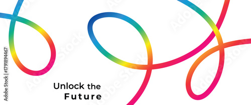 Dynamic and colorful abstract design with vibrant looping lines representing innovation, progress, and future possibilities for businesses