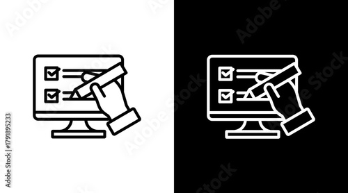 Checklist  White Icon Set Design