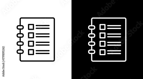 List  White Icon Set Design