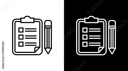 Task List  White Icon Set Design