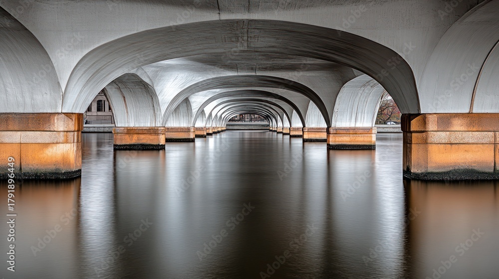 Fototapeta premium Bridge Underpass, Calm Water