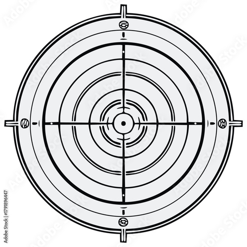 Illustration of Target with Crosshairs and Concentric Circles Accuracy Concept Aim