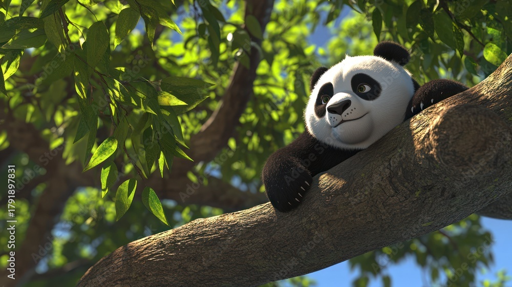 Obraz premium Panda in treetop