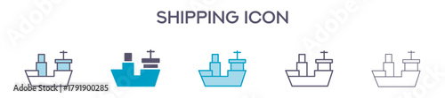 Shipping Icon Element For Design Graphic - Multi Styles 