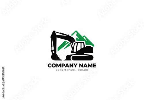 Excavator logo with Power and Purpose in Mountain Construction Branding