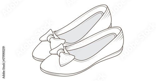 Elegant High Heel Shoe Line Art Illustration. hand drawn.