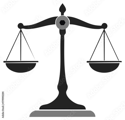 Iconic Scales of Justice Representing Equilibrium and Legal Principles and Impartiality