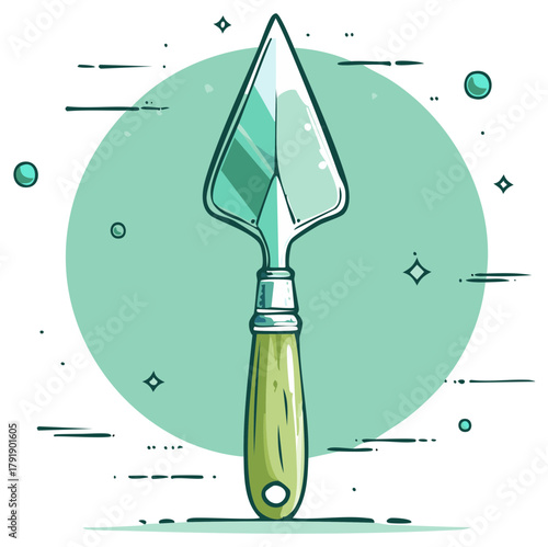 Digital illustration of an artist's palette knife for painting and creative art