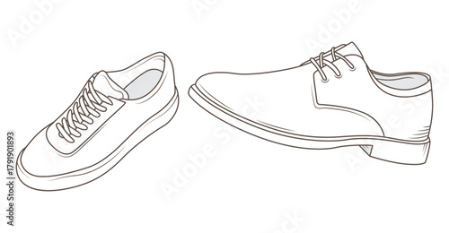Stylish Shoe Vector Design Illustration. Hand drawn. 