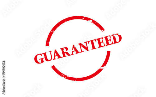 GUARANTEED - GUARANTEED text written on Red Rubber Stamp 

