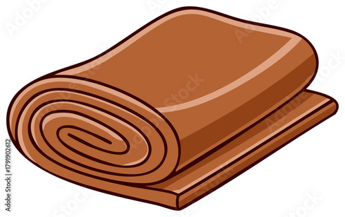 Rolled brown leather material with distinct layers and soft curves