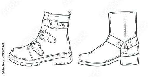 Stylish Shoe Vector Design Illustration. Hand drawn. 