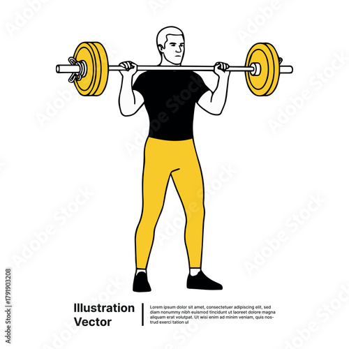 Weightlifter lifting barbell