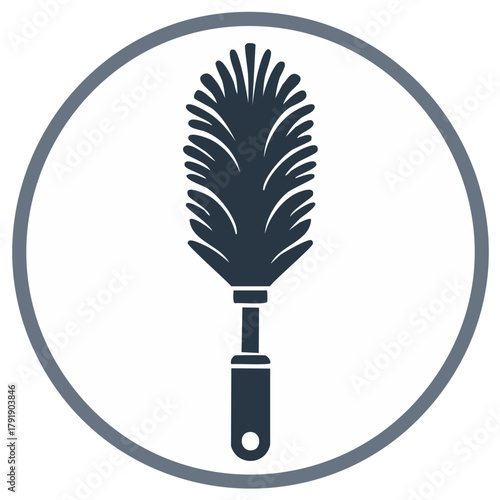 Feather duster flat icon vector symbol for cleaning services and household chores