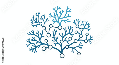 Coral Inspired Network Icon Built from Connected Branch Nodes