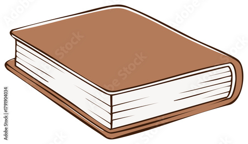 Brown Hardcover Book Illustration for Education and Literature Projects