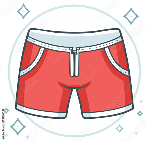 Red Shorts Illustration