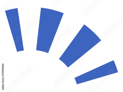 青の放射マーク・装飾用イラスト