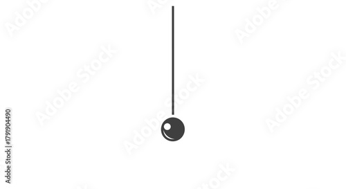 Minimal Swing Balance Icon Featuring Suspended Geometric Pendulum